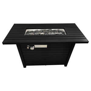 HomeRoots 50000 BTU 42" Gray Steel Propane Fire Pit Table - Stylish Design for Year-Round Outdoor Gatherings 714311