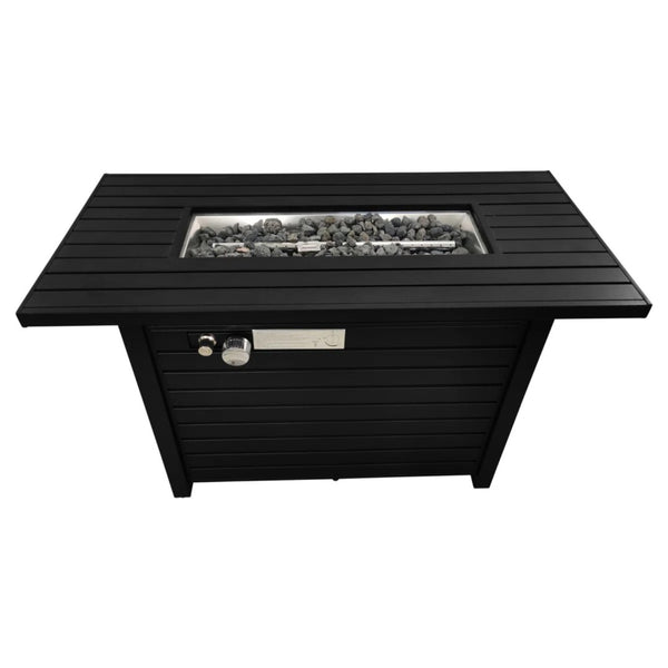 HomeRoots 50000 BTU 42" Gray Steel Propane Fire Pit Table - Stylish Design for Year-Round Outdoor Gatherings 714311