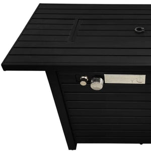 HomeRoots 50000 BTU 42" Gray Steel Propane Fire Pit Table - Stylish Design for Year-Round Outdoor Gatherings 714311