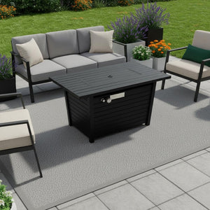 HomeRoots 50000 BTU 42" Gray Steel Propane Fire Pit Table - Stylish Design for Year-Round Outdoor Gatherings 714311