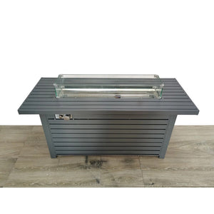 HomeRoots 50000 BTU Gray Steel Propane Fire Pit Table with Cover – Stylish Outdoor Heating & Cozy Gatherings 714312