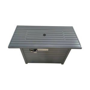 HomeRoots 50000 BTU Black Steel Square Propane Fire Pit Table – Durable, Stylish, and Perfect for Outdoor Gatherings! 714313