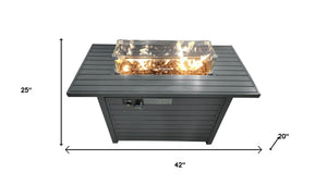 HomeRoots 50000 BTU Black Steel Square Propane Fire Pit Table – Durable, Stylish, and Perfect for Outdoor Gatherings! 714313