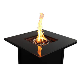 HomeRoots 50000 BTU Black Steel Propane Fire Pit Table with Cover - Stylish, Durable, and Adjustable Flame Control 714314