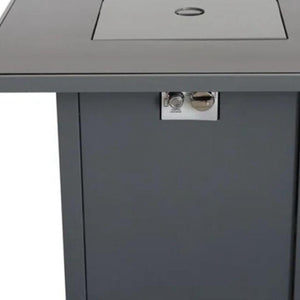 HomeRoots 50000 BTU Black Steel Propane Fire Pit Table - Stylish, Adjustable Flame for Cozy Outdoor Gatherings 714315