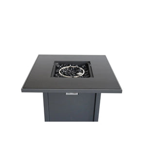 HomeRoots 50000 BTU Black Steel Propane Fire Pit Table - Stylish, Adjustable Flame for Cozy Outdoor Gatherings 714315
