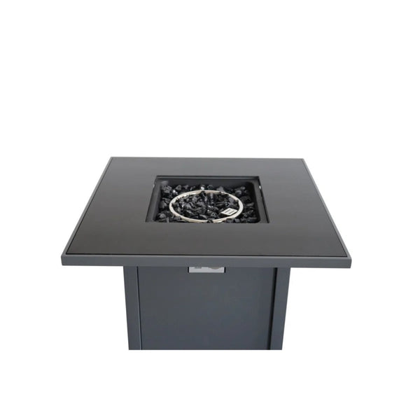 HomeRoots 50000 BTU Black Steel Propane Fire Pit Table - Stylish, Adjustable Flame for Cozy Outdoor Gatherings 714315