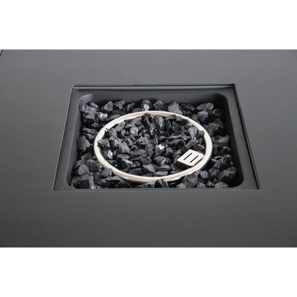 HomeRoots 50000 BTU Black Steel Propane Fire Pit Table - Stylish, Adjustable Flame for Cozy Outdoor Gatherings 714315