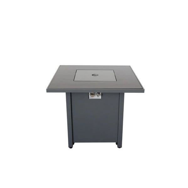 HomeRoots 50000 BTU Black Steel Propane Fire Pit Table - Stylish, Adjustable Flame for Cozy Outdoor Gatherings 714315