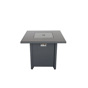 HomeRoots 50000 BTU Black Steel Square Propane Fire Pit Table with Spark Screen & Weather Cover for Patios 714316
