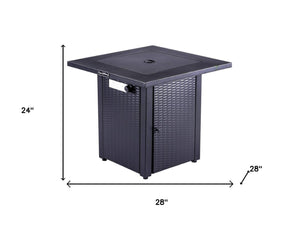 HomeRoots 50000 BTU Gray Concrete Propane Fire Pit Table - Stylish, Durable, Adjustable Flame & Cover Included 714317