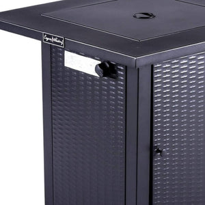 HomeRoots 50000 BTU Gray Concrete Propane Fire Pit Table - Stylish, Durable, Adjustable Flame & Cover Included 714317