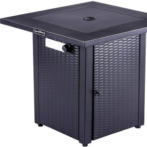 HomeRoots 50000 BTU Gray Concrete Propane Fire Pit Table - Stylish, Durable, Adjustable Flame & Cover Included 714317