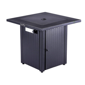 HomeRoots 50000 BTU Gray Concrete Propane Fire Pit Table - Stylish, Durable, Adjustable Flame & Cover Included 714317