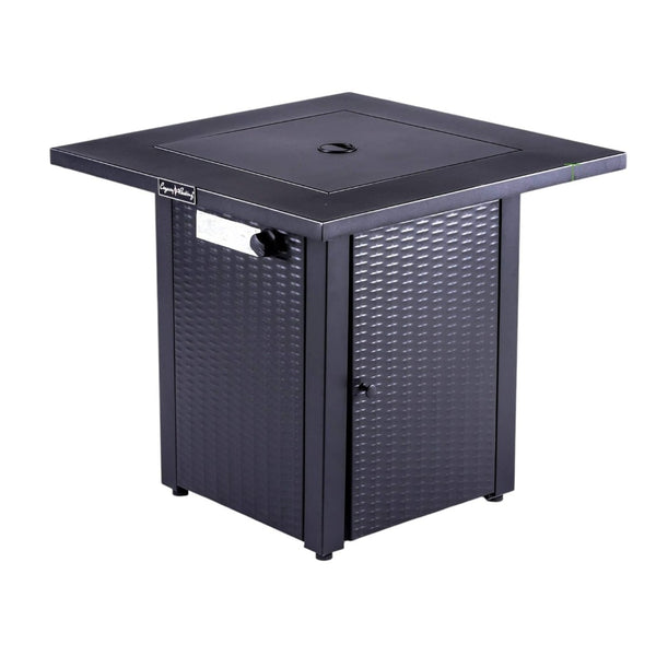 HomeRoots 50000 BTU Gray Concrete Propane Fire Pit Table - Stylish, Durable, Adjustable Flame & Cover Included 714317