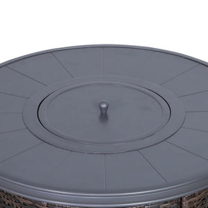 HomeRoots 50000 BTU Black Stainless Steel Square Wood Burning Fire Pit with Cover - Perfect for Cozy Gatherings! 714319