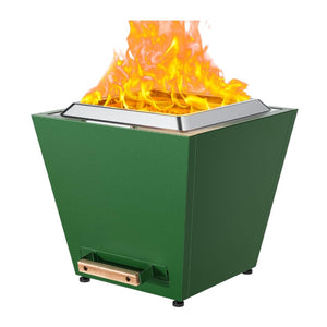 HomeRoots 50000 BTU Rectangular Black Steel Wood Burning Fire Pit with Cover - Cozy Outdoor Ambiance & Safety 714321