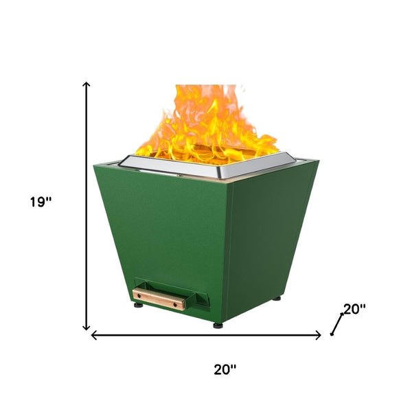 HomeRoots 50000 BTU Rectangular Black Steel Wood Burning Fire Pit with Cover - Cozy Outdoor Ambiance & Safety 714321