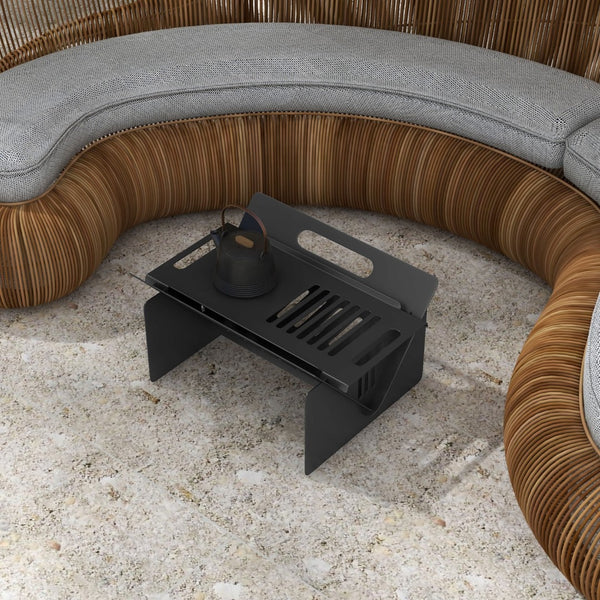 HomeRoots 50000 BTU Square Black Metal Propane Fire Pit Table – Stylish, Durable & Perfect for Outdoor Gatherings 714322