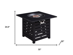 HomeRoots 40000 BTU Square Fire Pit Table in Brown Iron - Versatile Outdoor Centerpiece with Cover & Adjustable Flame 714323