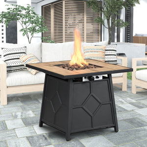 HomeRoots 40000 BTU Gray Iron Propane Fire Pit Table - Perfect for Cozy Outdoor Evenings with Cover Included! 714324