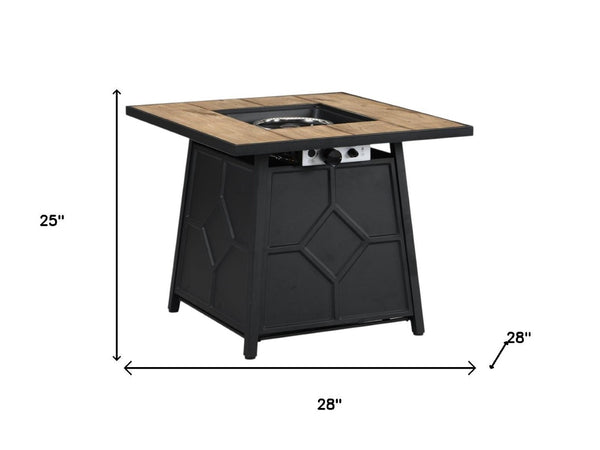 HomeRoots 40000 BTU Gray Iron Propane Fire Pit Table - Perfect for Cozy Outdoor Evenings with Cover Included! 714324