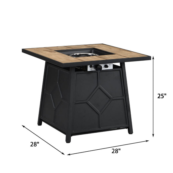 HomeRoots 40000 BTU Gray Iron Propane Fire Pit Table - Perfect for Cozy Outdoor Evenings with Cover Included! 714324