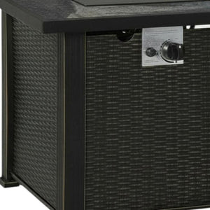 HomeRoots 50000 BTU Bronze Steel Rectangular Wood Burning Pagoda with Cover for Outdoor Ambiance & Warmth 714326
