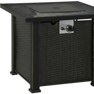 HomeRoots 50000 BTU Bronze Steel Rectangular Wood Burning Pagoda with Cover for Outdoor Ambiance & Warmth 714326