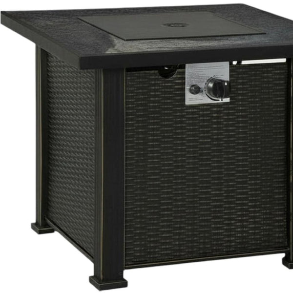 HomeRoots 50000 BTU Bronze Steel Rectangular Wood Burning Pagoda with Cover for Outdoor Ambiance & Warmth 714326