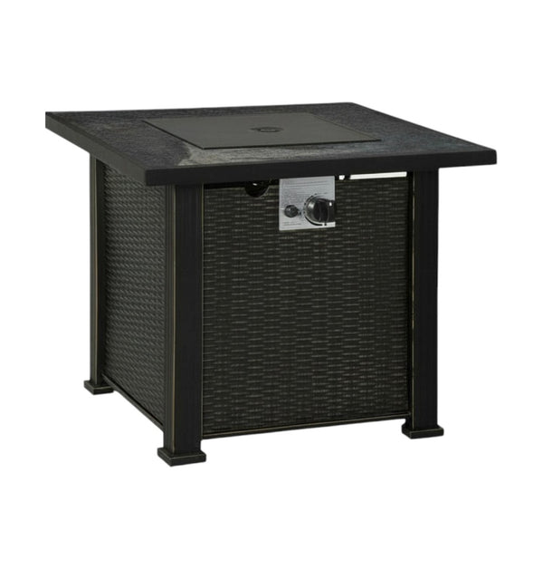 HomeRoots 50000 BTU Bronze Steel Rectangular Wood Burning Pagoda with Cover for Outdoor Ambiance & Warmth 714326
