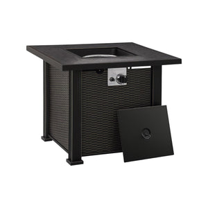 HomeRoots 50000 BTU Bronze Steel Rectangular Wood Burning Pagoda with Cover for Outdoor Ambiance & Warmth 714326