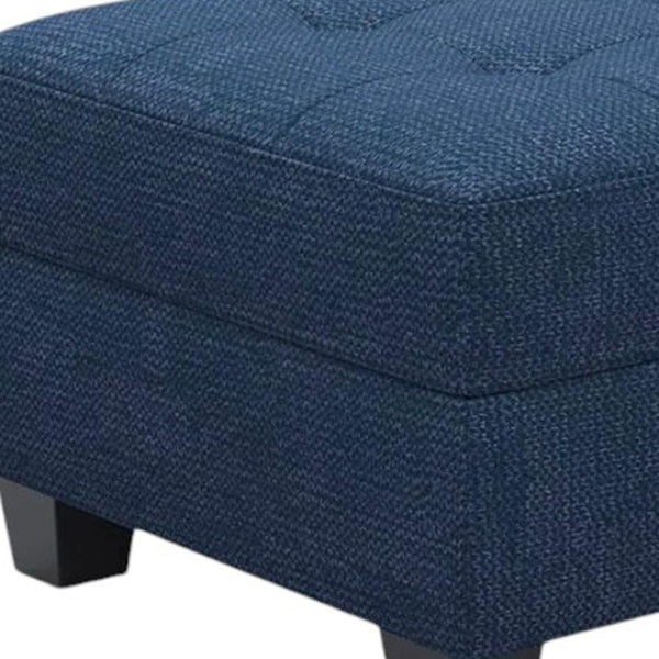HomeRoots 26" Stylish Tufted Storage Ottoman with Soft Upholstery and Solid Wood Base for Modern Living Spaces Line Light Gray 714330