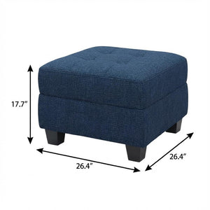 HomeRoots 26" Stylish Tufted Storage Ottoman with Soft Upholstery and Solid Wood Base for Modern Living Spaces Line Light Gray 714330
