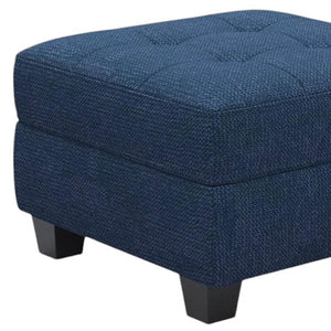 HomeRoots 26" Stylish Tufted Storage Ottoman with Soft Upholstery and Solid Wood Base for Modern Living Spaces Line Light Gray 714330