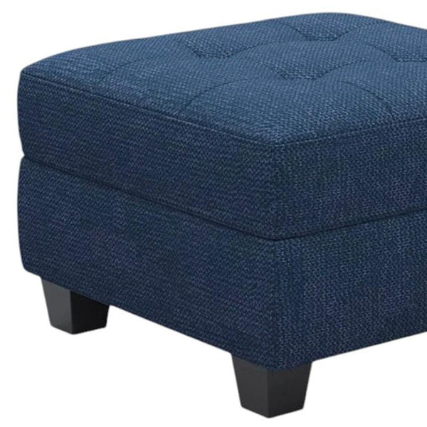 HomeRoots 26" Stylish Tufted Storage Ottoman with Soft Upholstery and Solid Wood Base for Modern Living Spaces Line Light Gray 714330