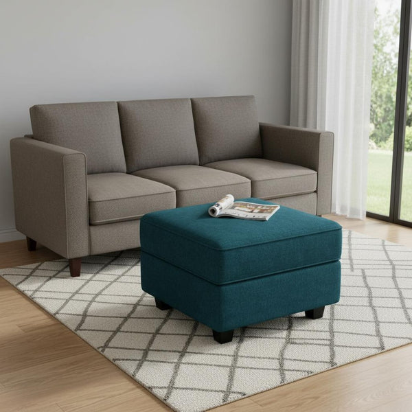 HomeRoots 25" Stylish Storage Ottoman - Elegant Seating & Hidden Compartment for Modern Living Room Décor Velvet Black 714332