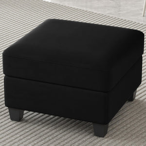 HomeRoots 25" Stylish Storage Ottoman - Elegant Seating & Hidden Compartment for Modern Living Room Décor Velvet Beige 714333