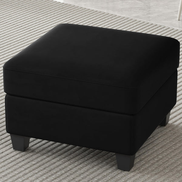 HomeRoots 25" Stylish Storage Ottoman - Elegant Seating & Hidden Compartment for Modern Living Room Décor Velvet Beige 714333