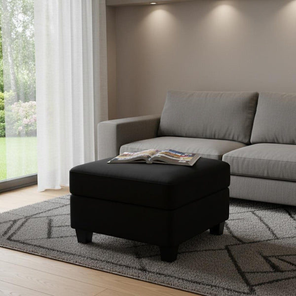 HomeRoots 25" Stylish Storage Ottoman - Elegant Seating & Hidden Compartment for Modern Living Room Décor Velvet Beige 714333