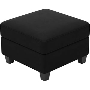 HomeRoots 25" Stylish Storage Ottoman - Elegant Seating & Hidden Compartment for Modern Living Room Décor Velvet Beige 714333