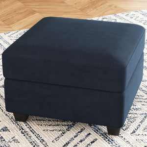 HomeRoots 30" Stylish Storage Ottoman - Versatile Seating with Hidden Space for Living Room Convenience and Elegance Velvet Black 714335