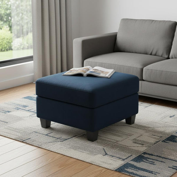 HomeRoots 30" Stylish Storage Ottoman - Versatile Seating with Hidden Space for Living Room Convenience and Elegance Velvet Black 714335