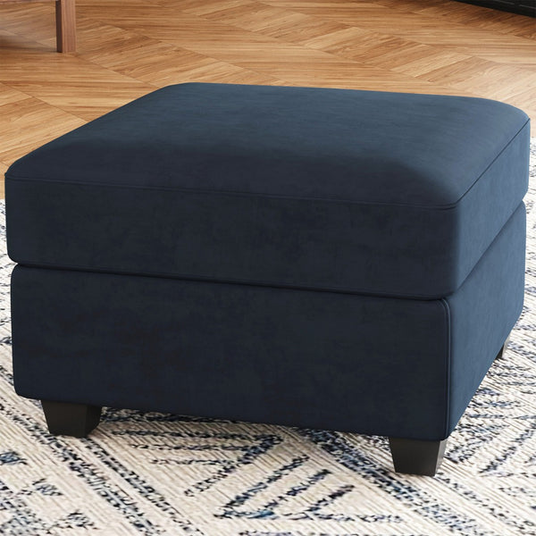 HomeRoots 30" Stylish Storage Ottoman - Versatile Seating with Hidden Space for Living Room Convenience and Elegance Velvet Black 714335
