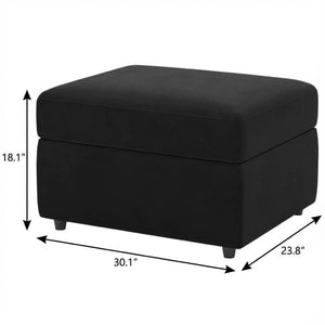 HomeRoots 30" Stylish Storage Ottoman - Versatile Seating with Hidden Space for Living Room Convenience and Elegance Velvet Beige 714336