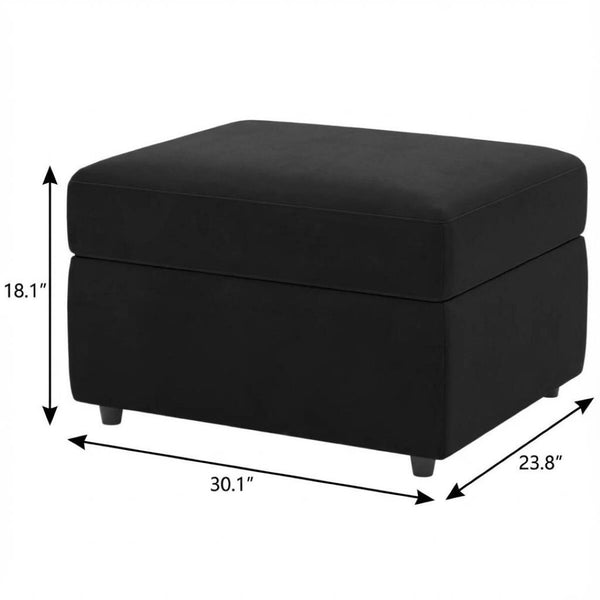HomeRoots 30" Stylish Storage Ottoman - Versatile Seating with Hidden Space for Living Room Convenience and Elegance Velvet Beige 714336