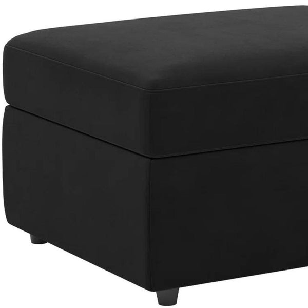 HomeRoots 30" Stylish Storage Ottoman - Versatile Seating with Hidden Space for Living Room Convenience and Elegance Velvet Beige 714336