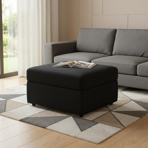 HomeRoots 30" Stylish Storage Ottoman - Versatile Seating with Hidden Space for Living Room Convenience and Elegance Velvet Beige 714336