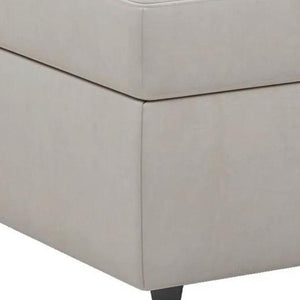HomeRoots 30" Stylish Storage Ottoman - Versatile Seating with Hidden Space for Living Room Convenience and Elegance Chenille Beige 714337