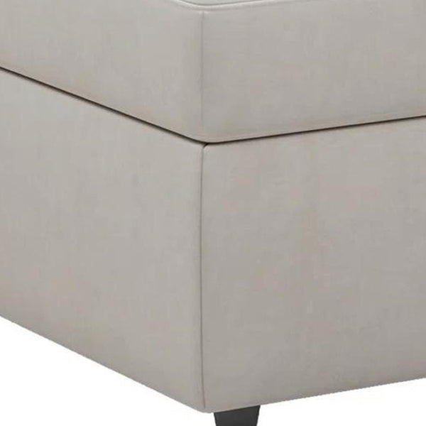 HomeRoots 30" Stylish Storage Ottoman - Versatile Seating with Hidden Space for Living Room Convenience and Elegance Chenille Beige 714337